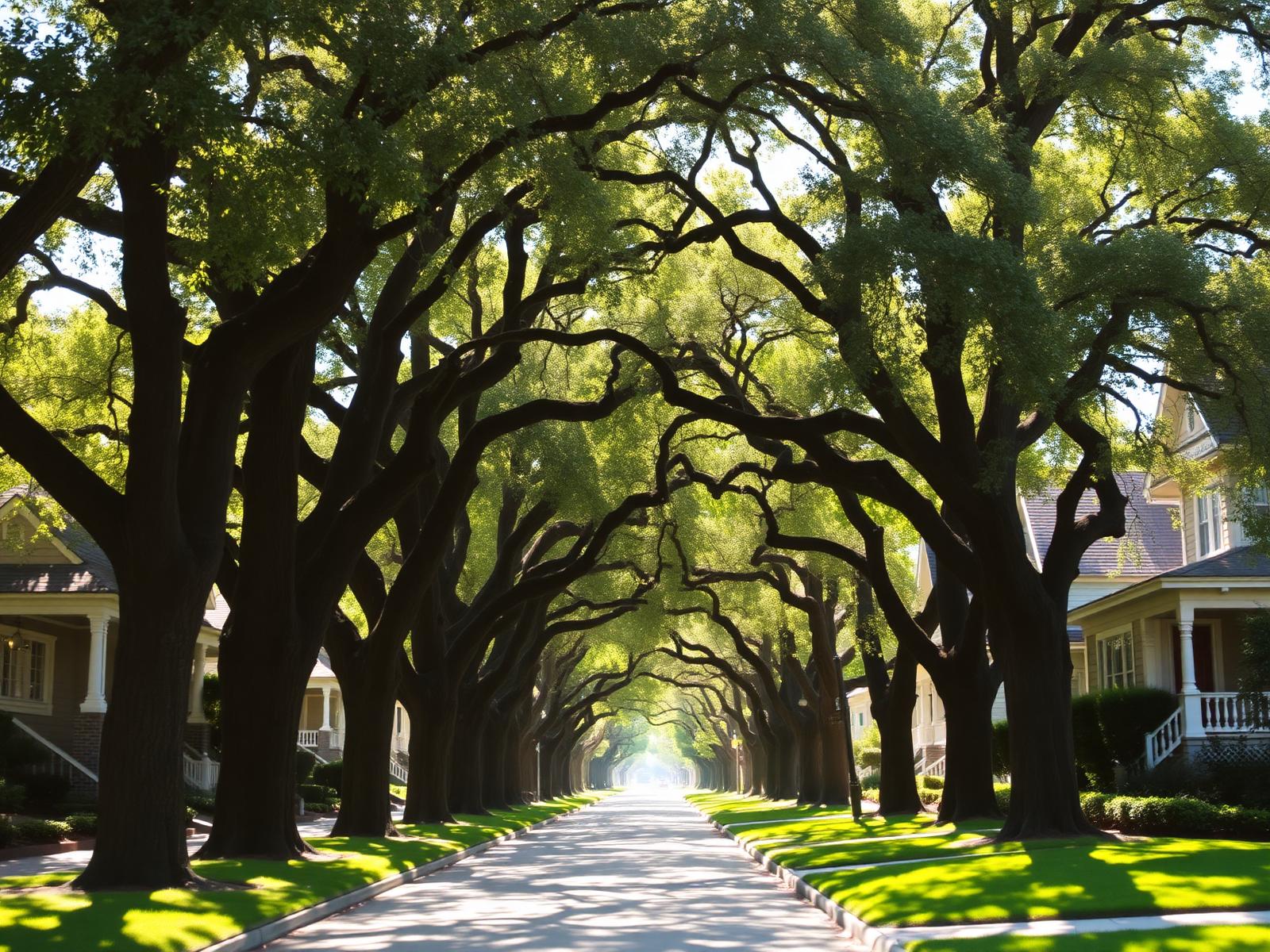 A leafy Pasadena boulevard lined with Craftsman bungalows.